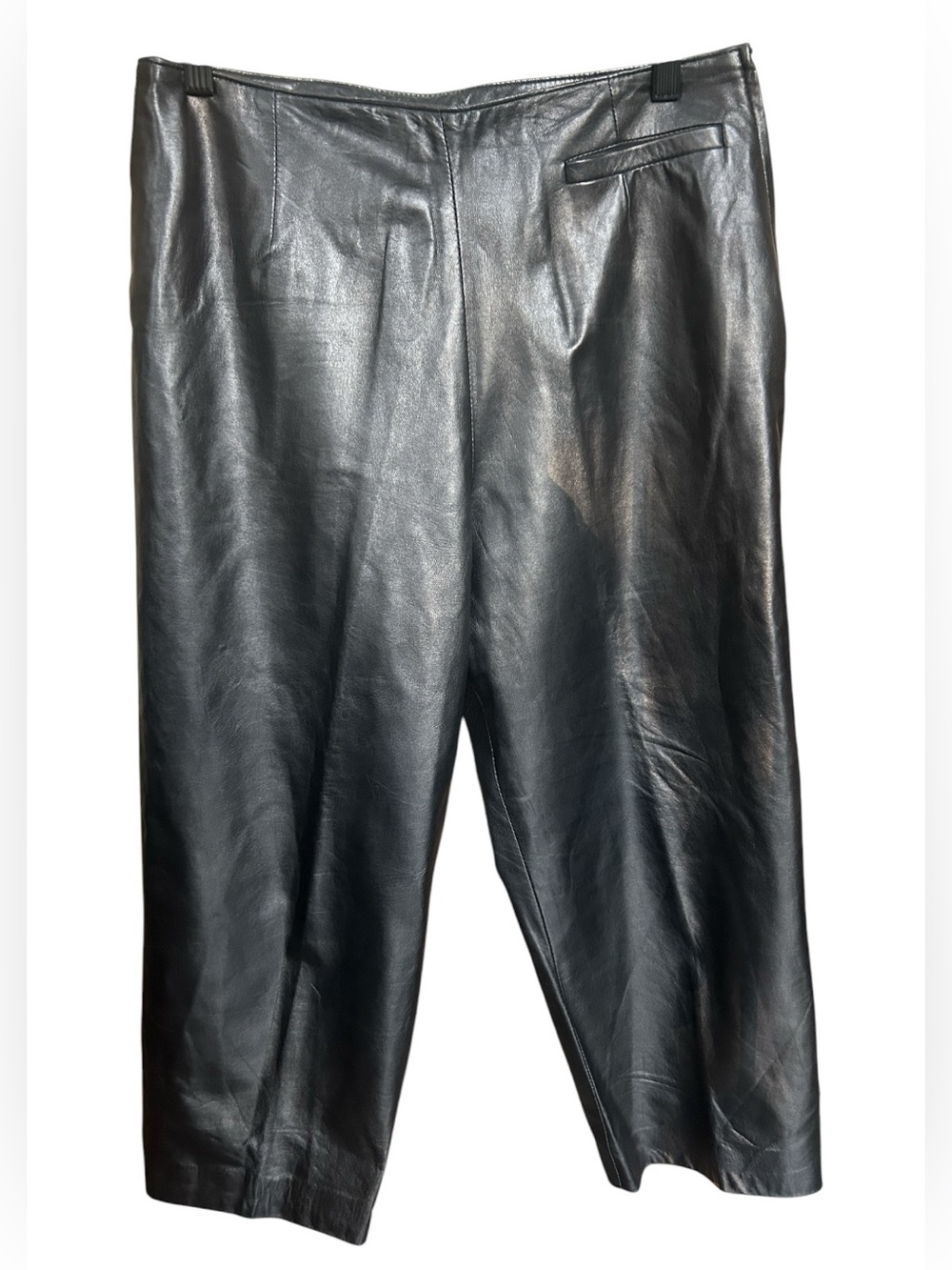 Danier VTG Made in Canada Genuine Leather High Rise Cropped Culotte Pants Sz 10